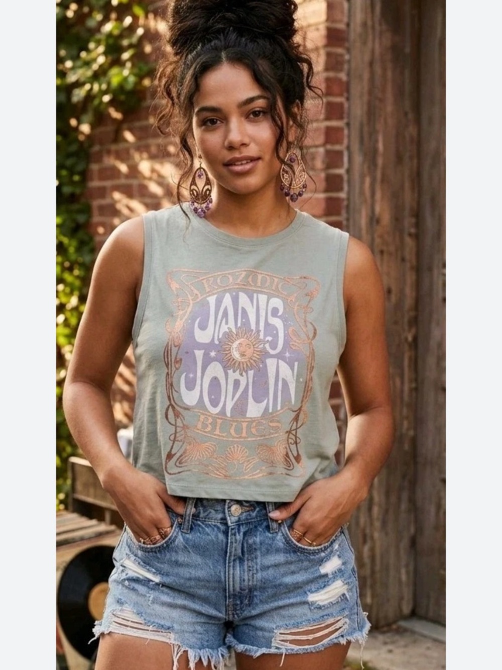 Janis Joplin Graphic Tank Top Sleeveless Tee